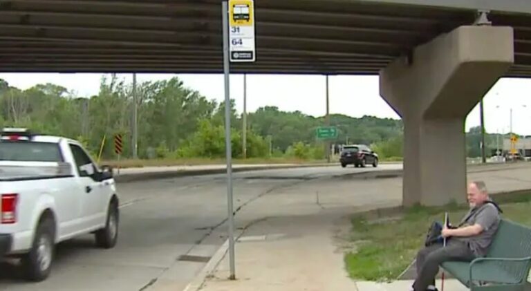 Bus Driver Stops To Grab Elderly Blind Man Alone At Bus Stop Not Realizing He’s Being Filmed