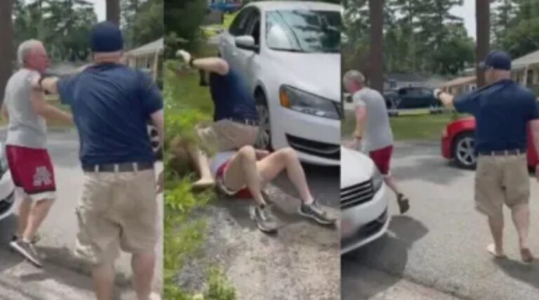 Cop scratched 72-year-old man’s car, then bull-rushed him on the ground and started brutally punching him, but passerby caught everything on video