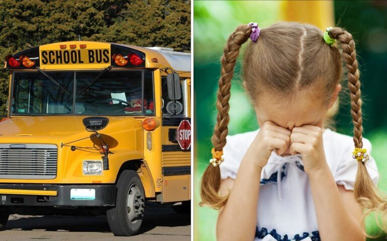 Every Day Little Girl Cries Before Getting On School Bus, Dad is Shocked When He Follows Her Inside