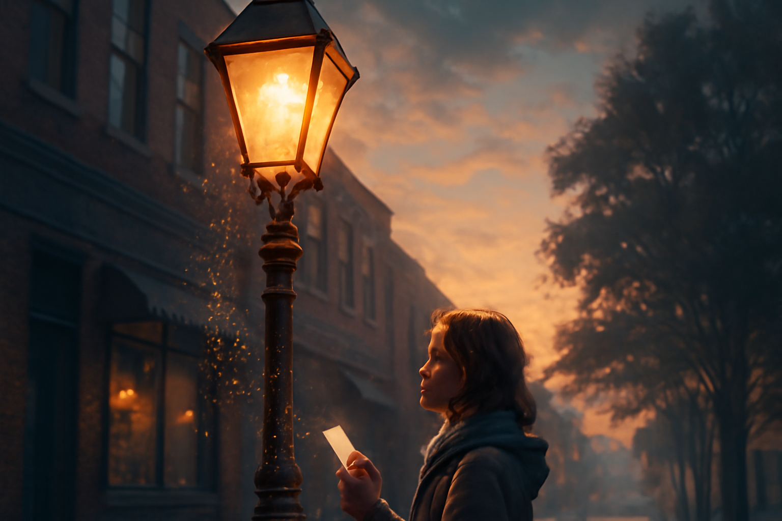 The Streetlamp That Collects Lost Wishes at Dawn